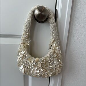 Beaded Cream Handbag